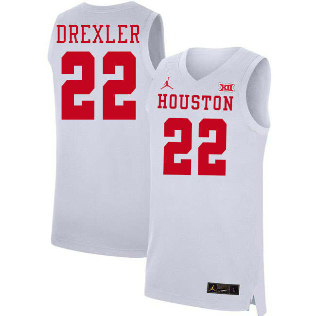 Clyde Drexler College Jersey,Houston Cougars #22 Clyde Drexler Basketball Jersey Youth-White